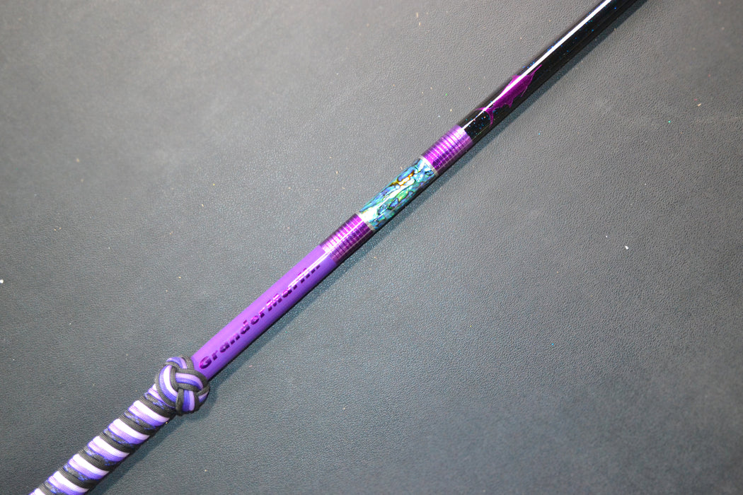 Grander Marlin Tackle Custom Purple-Paua Shell-Black Rainbow Flake Tiller Line Gaff