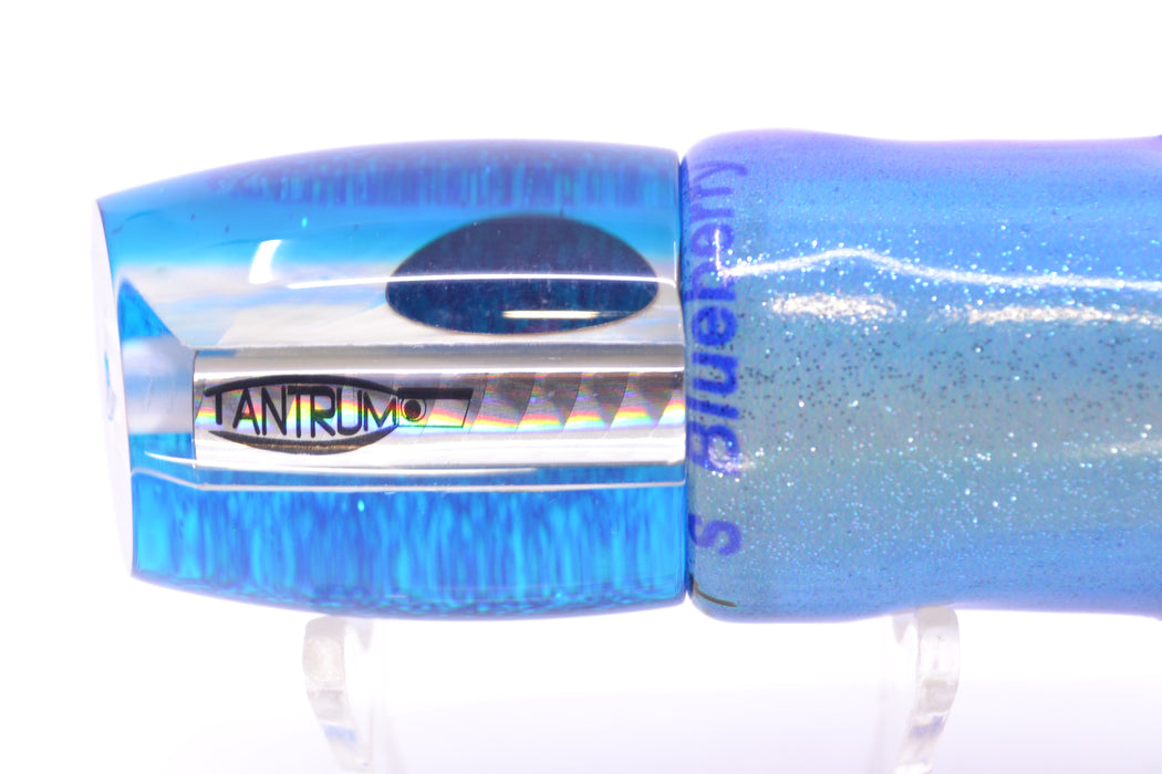 TANTRUM Lures White MOP Blue Back Red Eyes Medium Bandit 9" 4.7oz FT Vinyl Blueberry