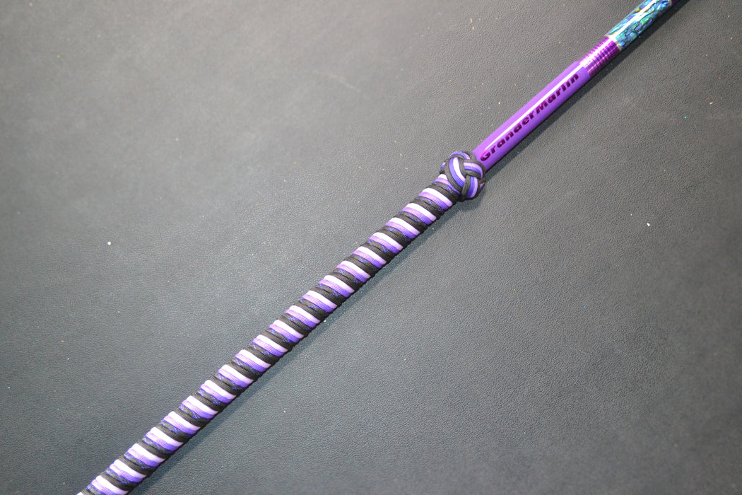Grander Marlin Tackle Custom Purple-Paua Shell-Black Rainbow Flake Tiller Line Gaff