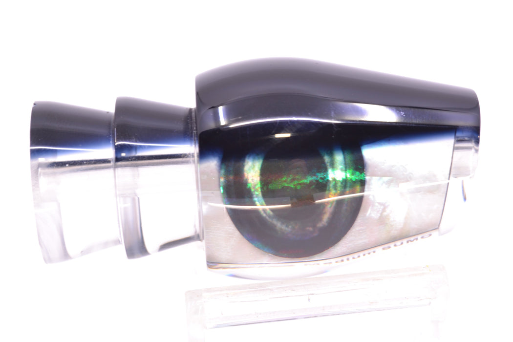 Moyes Lures White MOP Black Back Taxi Eyes Medium Sumo 12" 3.7oz GZE