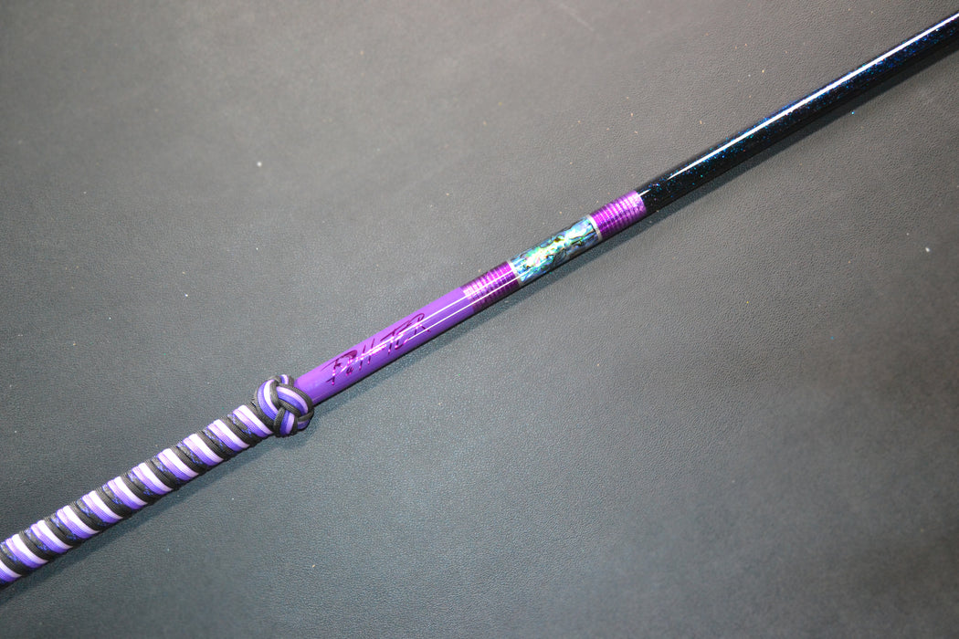 Grander Marlin Tackle Custom Purple-Paua Shell-Black Rainbow Flake Tiller Line Gaff
