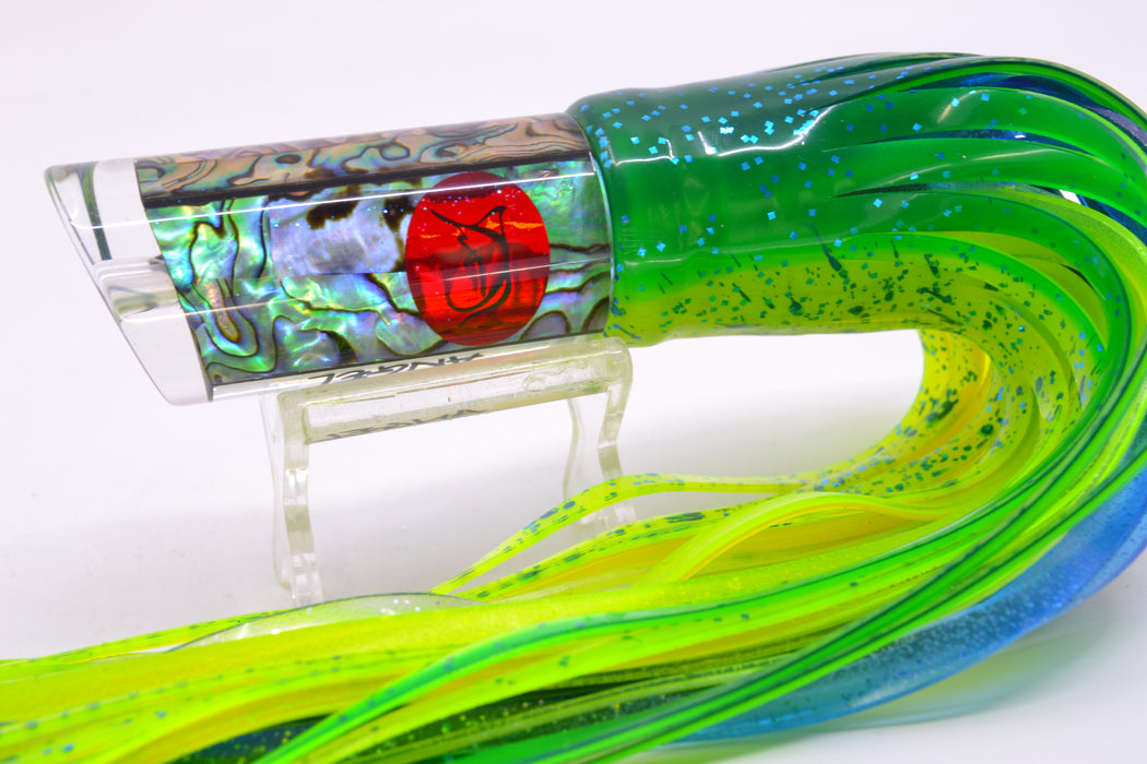 Bonze Lures Paua Shell Red Eyes Angel 10" 8.2oz Skirted Mahi