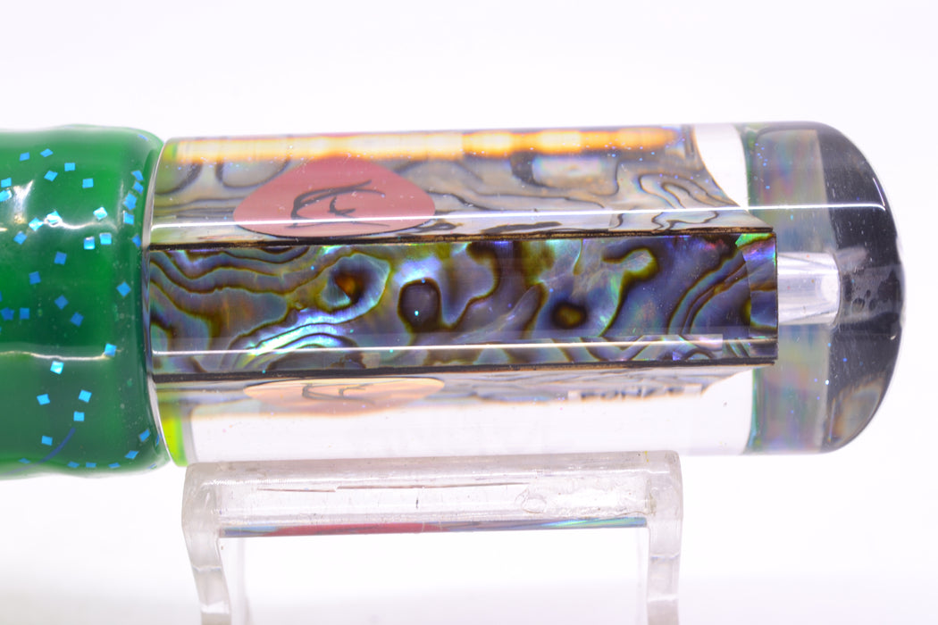 Bonze Lures Paua Shell Red Eyes Angel 10" 8.2oz Skirted Mahi