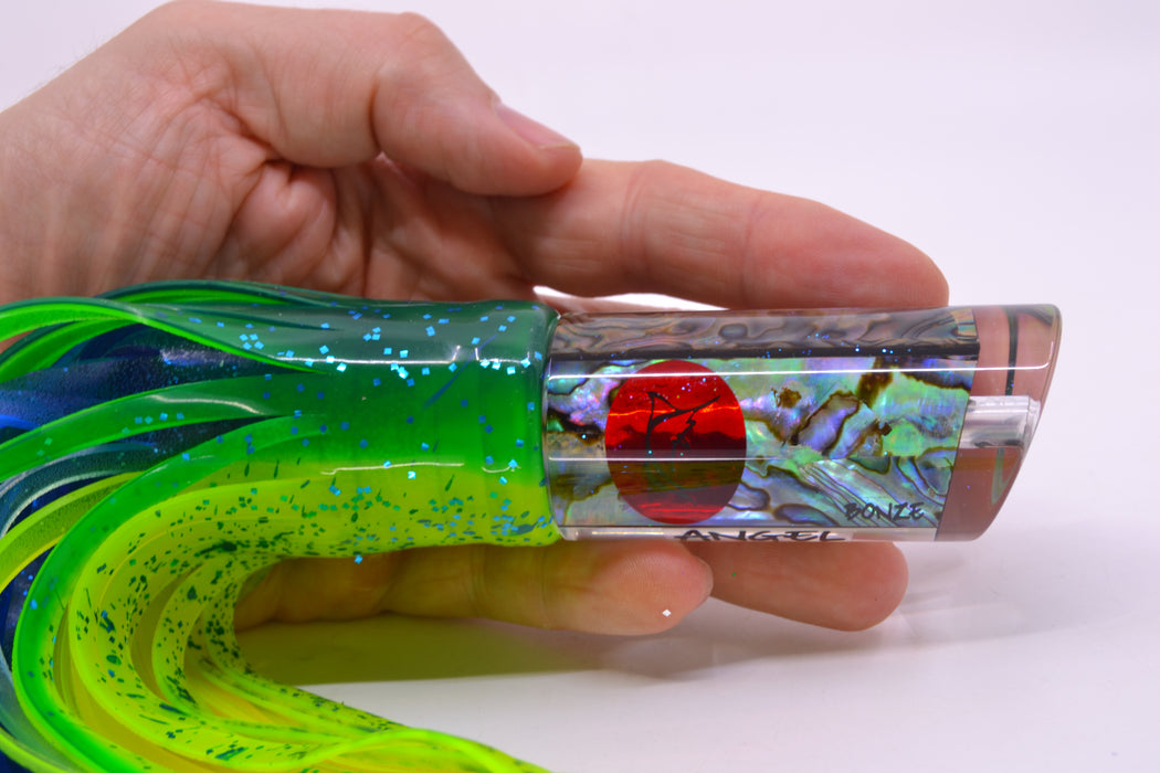Bonze Lures Paua Shell Red Eyes Angel 10" 8.2oz Skirted Mahi