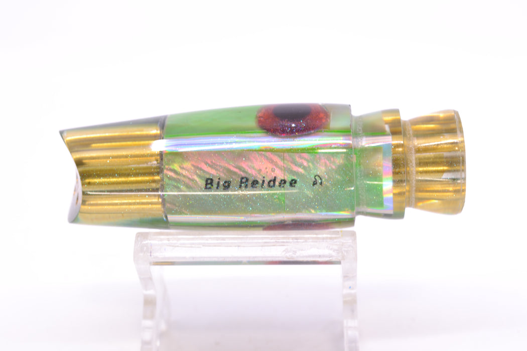 Big Reidee Green Shell Green Back Black-Red Eyes 4-Hole Scoop Face 9" 4.3oz