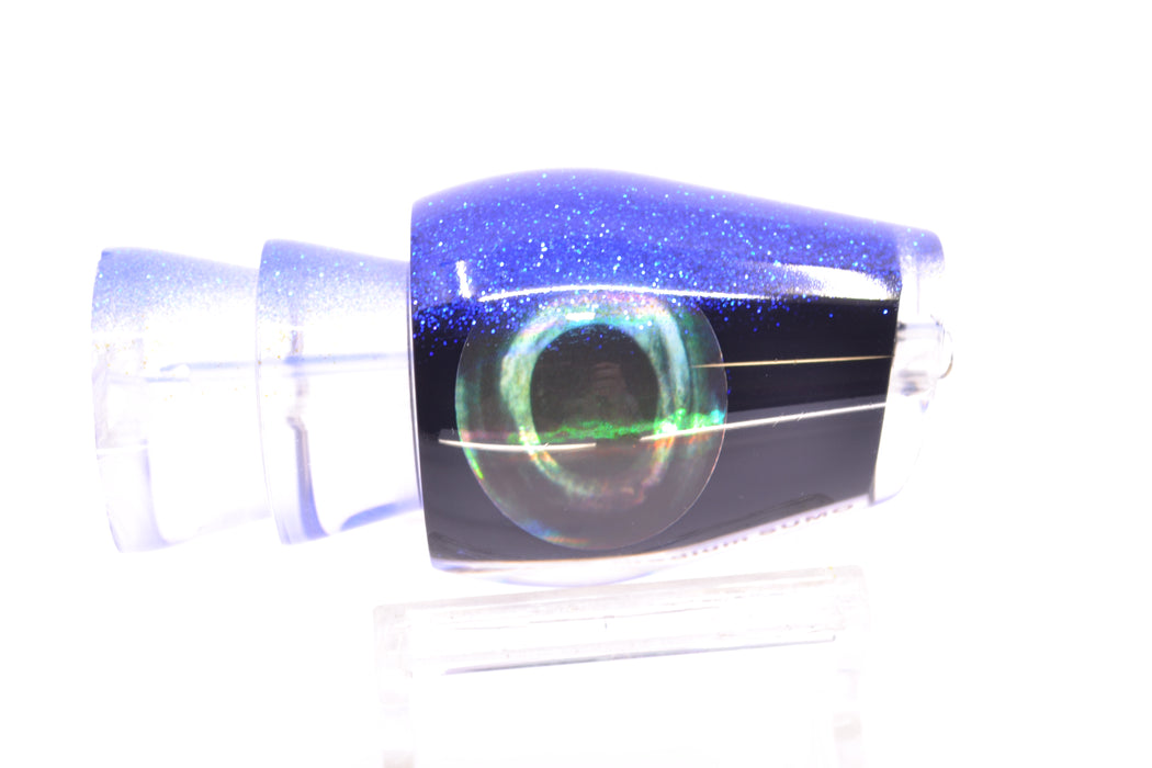 Moyes Lures Black Pearl Blue Glitter Back Taxi Eyes Medium Sumo 12" 3.7oz GZE