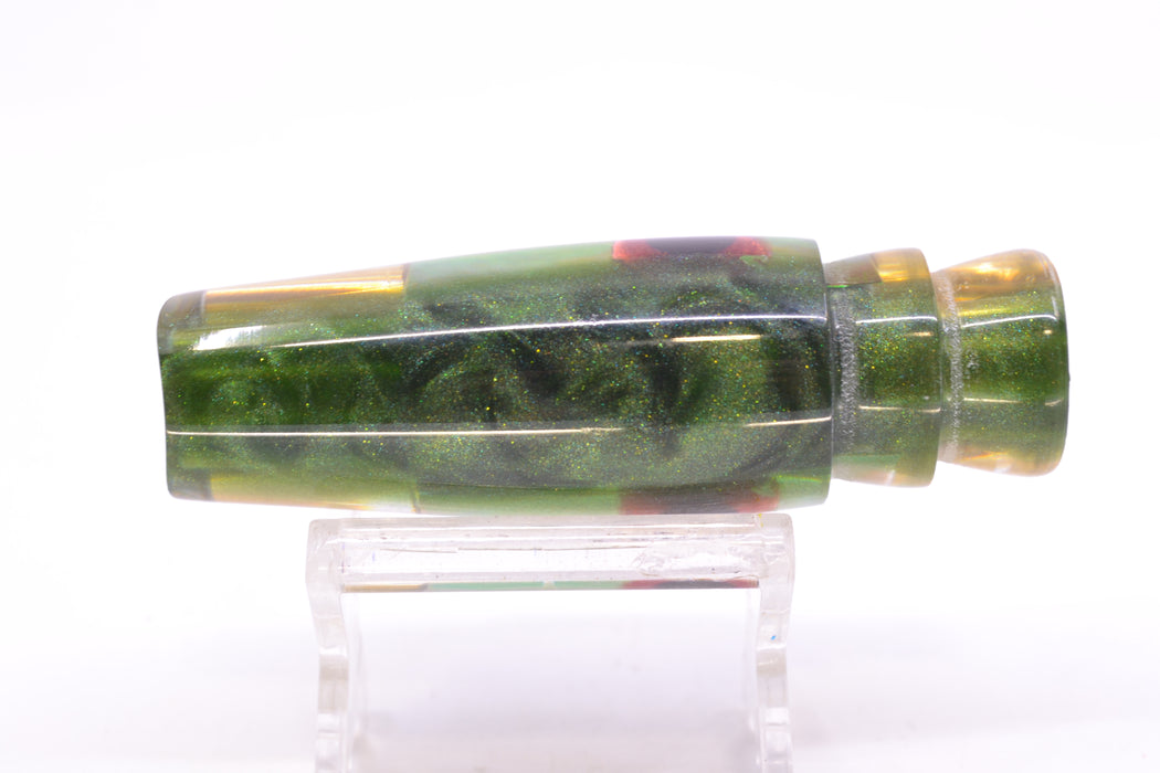 Big Reidee Green Shell Green Back Black-Red Eyes 4-Hole Scoop Face 9" 4.3oz