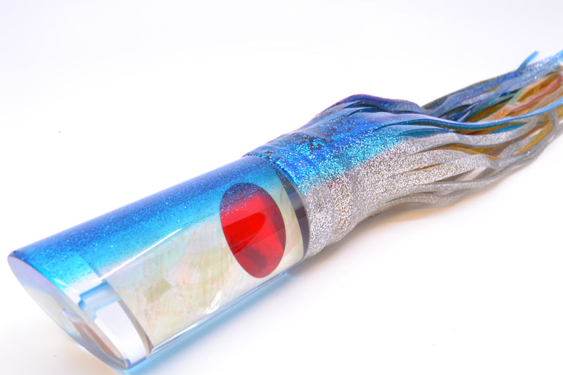 TANTRUM Lures White MOP Blue Glitter Back XL Tube 14" 14oz Skirted Blue-Silver