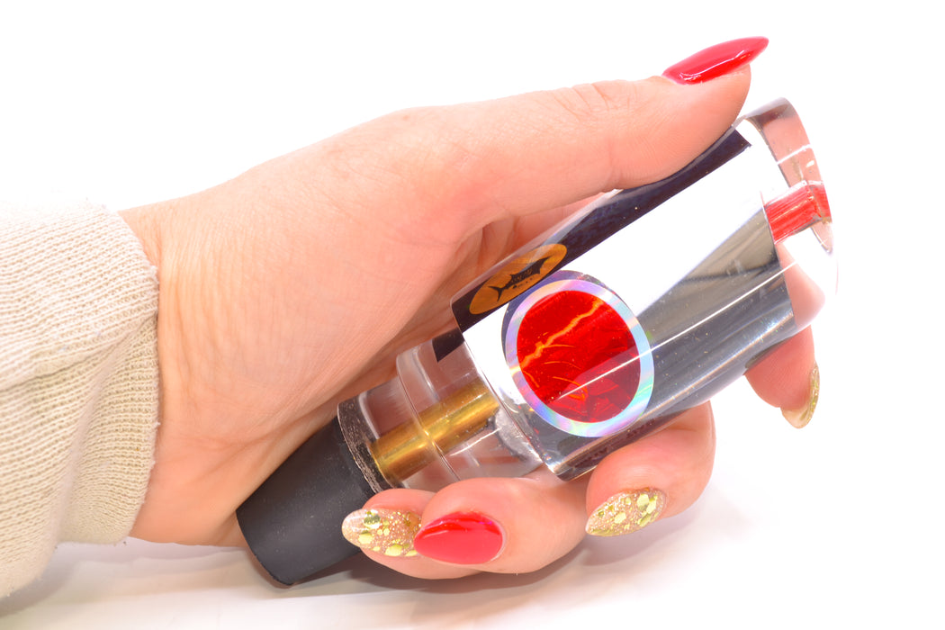 Aloha Lures Clear Mirrored Black Rainbow Back Red Eyes Infant Smash Bait 10" 5oz