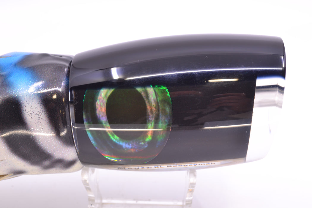 Moyes Lures Black Pearl Black Back Taxi Eyes XL Boogeyman 16" 12.7oz FT Vinyl Wahoo