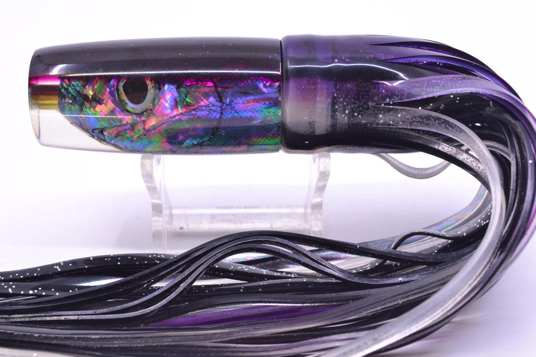 Ali'i Kai Lures Abalone Fish Head Purple Back Small Hard Head 9" 4.2oz Skirted Skipjack GZE