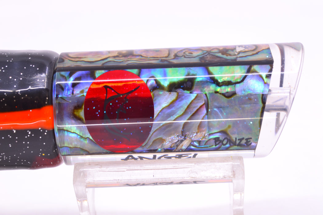 Bonze Lures Paua Shell Red Eyes Angel 10" 8.2oz Skirted Black-Orange-Red