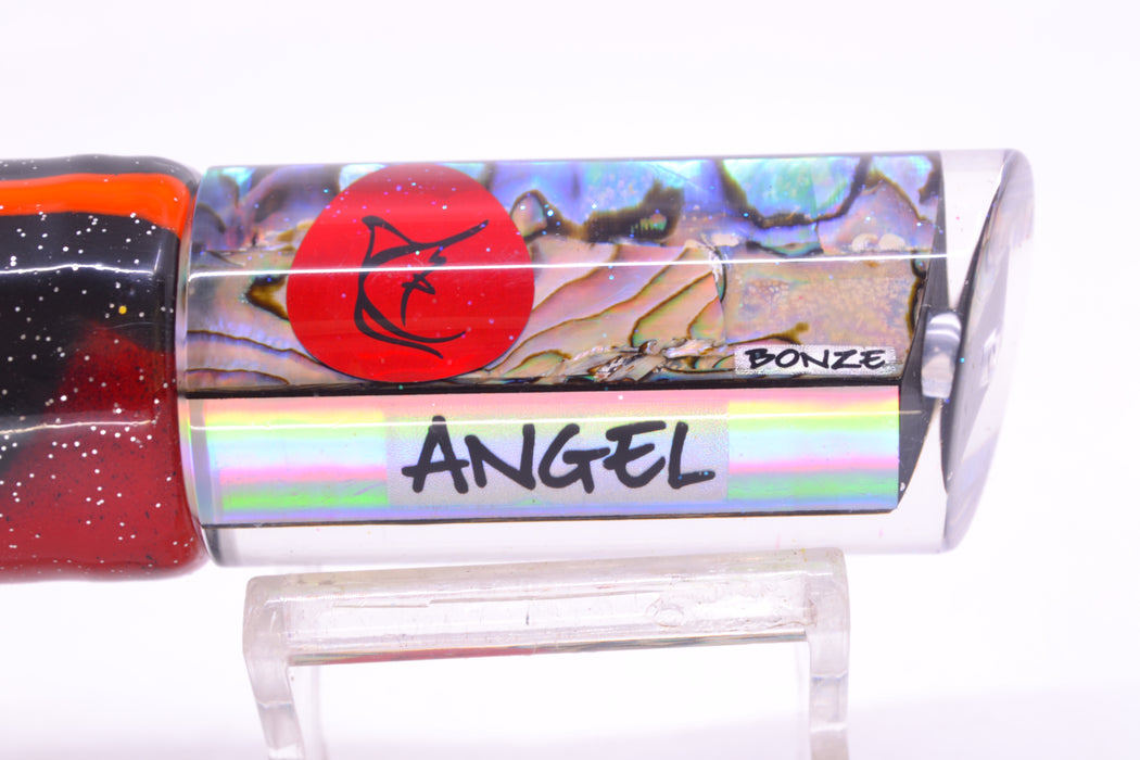 Bonze Lures Paua Shell Red Eyes Angel 10" 8.2oz Skirted Black-Orange-Red