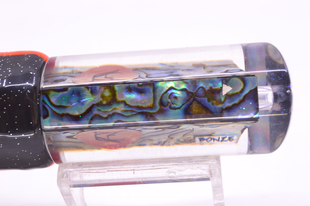 Bonze Lures Paua Shell Red Eyes Angel 10" 8.2oz Skirted Black-Orange-Red
