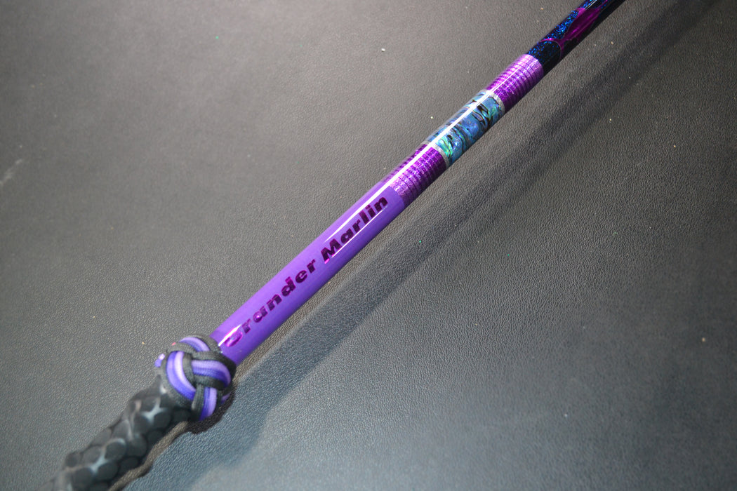 Grander Marlin Tackle Custom Purple-Paua Shell-Black Rainbow Flake De-Hooker