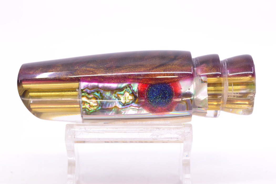 Big Reidee Natural EKG Shell Root Beer Back Black-Red Eyes 4-Hole Scoop Face 9" 4.3oz