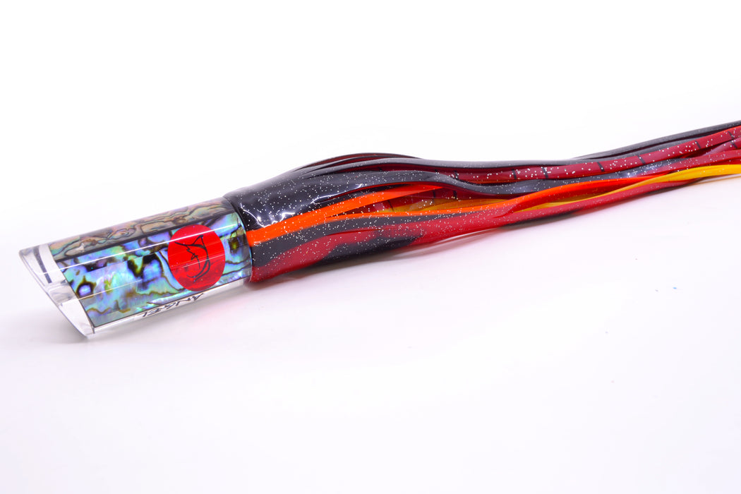 Bonze Lures Paua Shell Red Eyes Angel 10" 8.2oz Skirted Black-Orange-Red