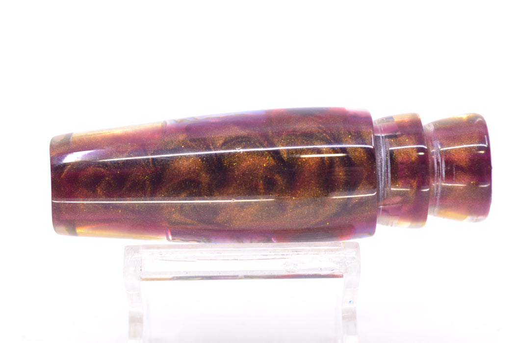 Big Reidee Natural EKG Shell Root Beer Back Black-Red Eyes 4-Hole Scoop Face 9" 4.3oz