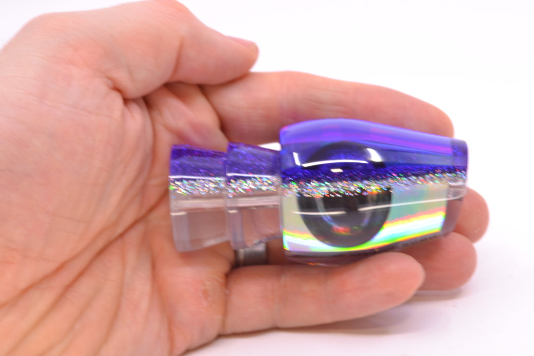 Moyes Lures Silver Rainbow Purple-Silver Back Taxi Eyes Medium Sumo 12" 3.7oz GZE