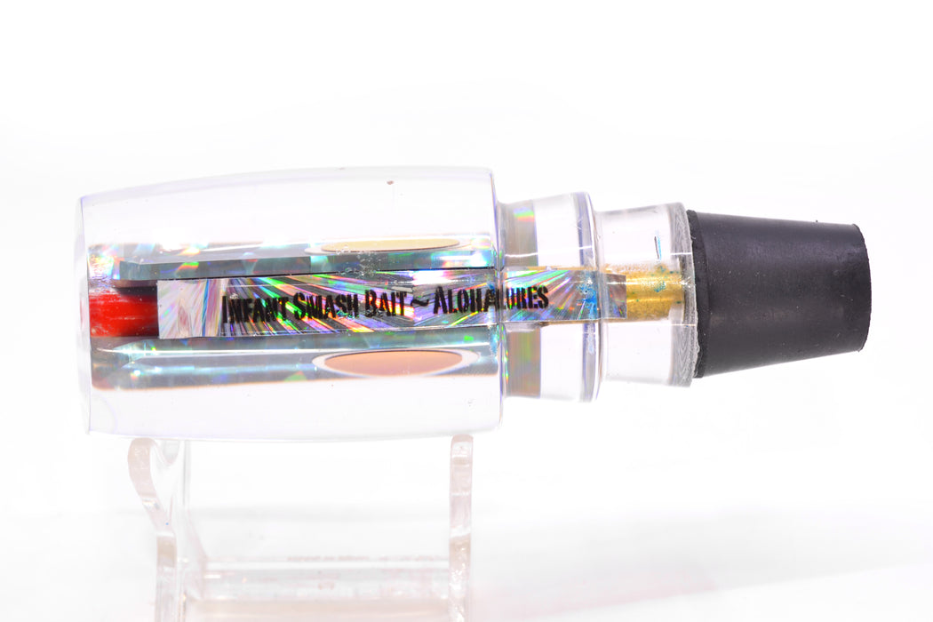 Aloha Lures Clear Mirrored Blue Rainbow Back Red Eyes Infant Smash Bait 10" 5oz