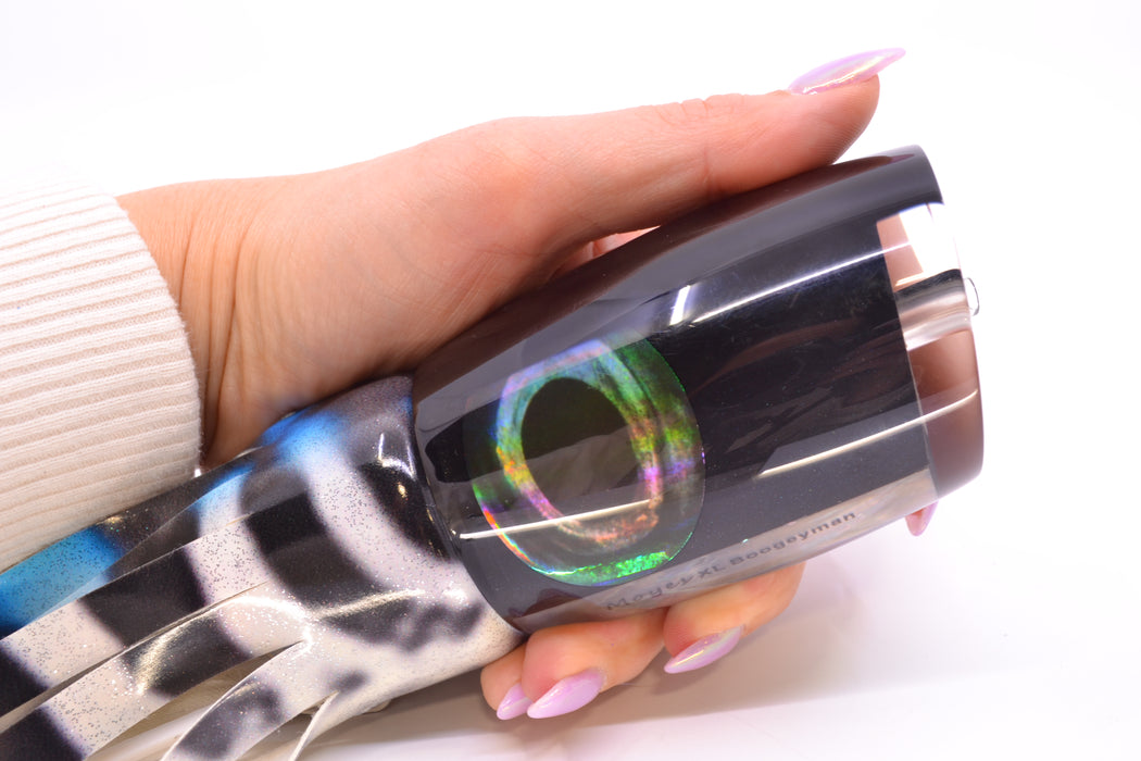 Moyes Lures Black Pearl Black Back Taxi Eyes XL Boogeyman 16" 12.7oz FT Vinyl Wahoo