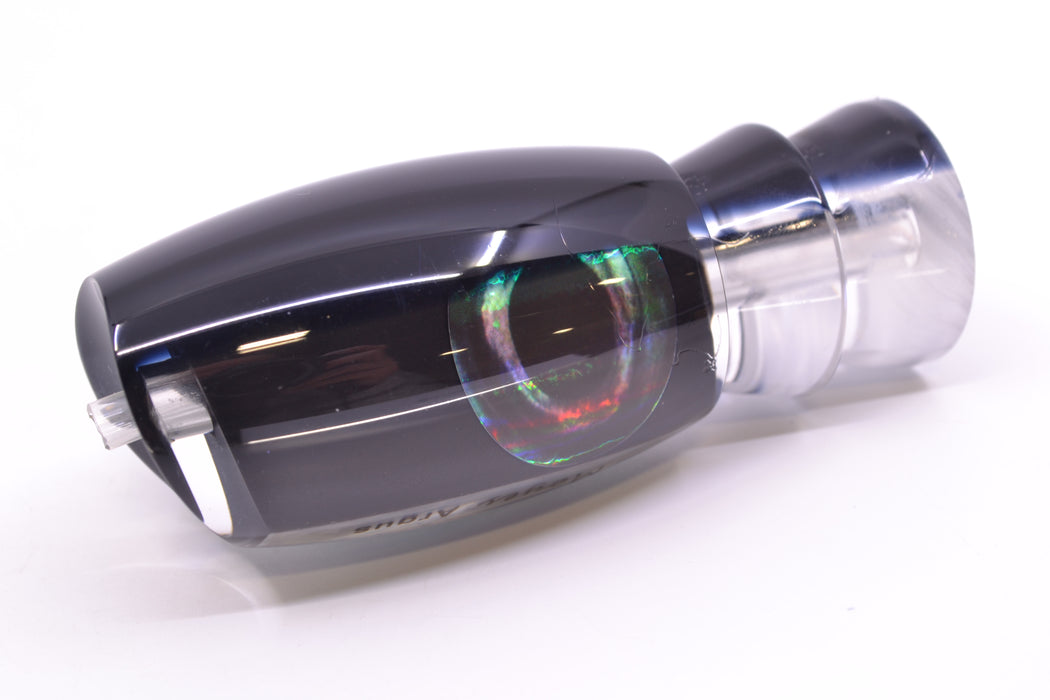 Moyes Lures Black Death Black Pearl Black Back Taxi Eyes Medium Argus 12" 3.5oz