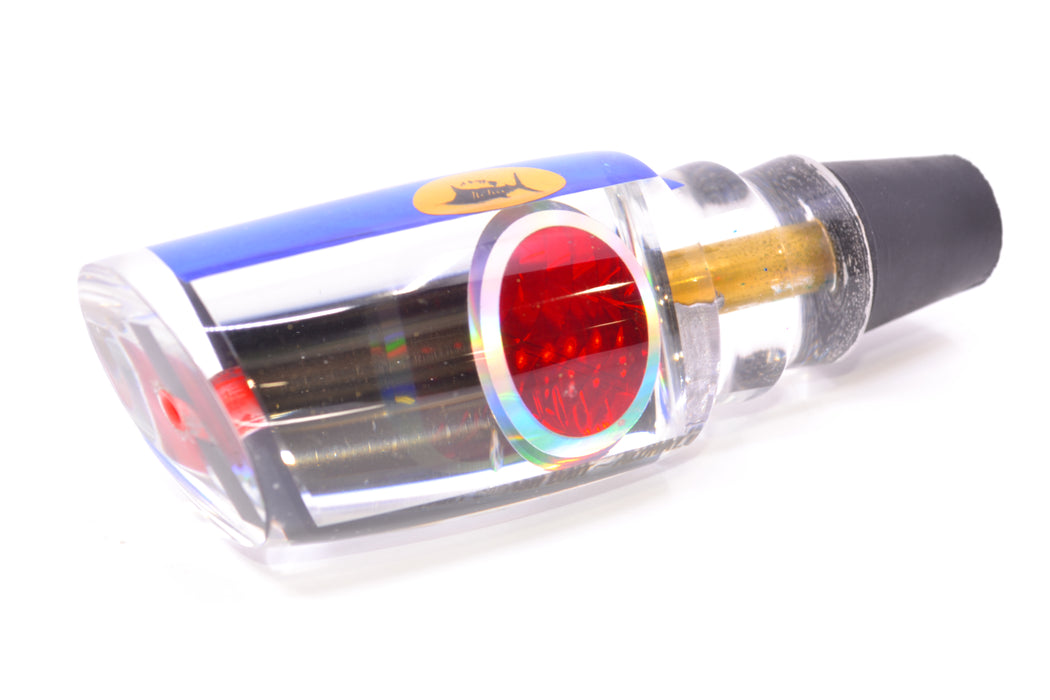 Aloha Lures Clear Mirrored Blue Rainbow Back Red Eyes Infant Smash Bait 10" 5oz