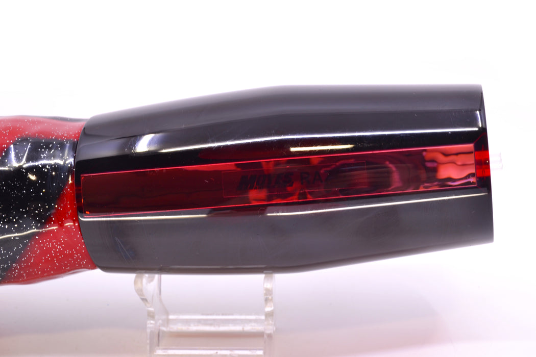 Moyes Lures Red Mirrored Black Back Taxi Eyes Razo Teaser 16" 29oz Skirted Black-Red