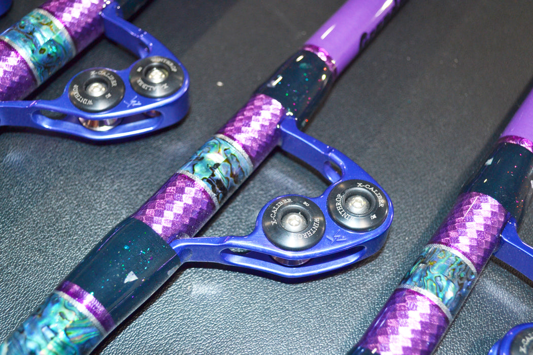 Grander Marlin Tackle Custom Purple Drip Heavy Chair Rod
