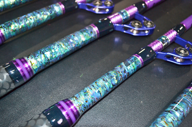Grander Marlin Tackle Custom Purple Drip Heavy Chair Rod
