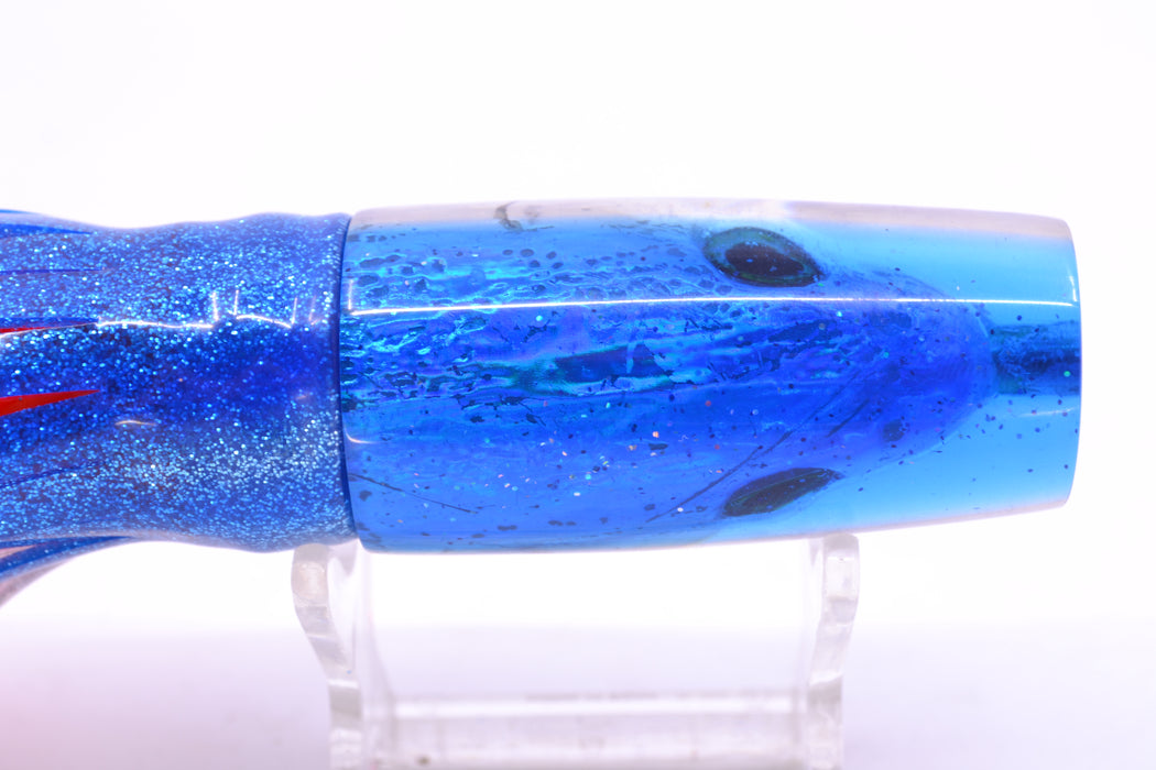 Ali'i Kai Lures Silver Fish Head Blue Back Small Hard Head 9" 4.2oz Skirted Blue-Silver GZE