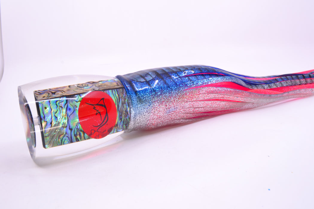 Bonze Lures Paua Shell Red Eyes Hulk 16" 18.5oz Skirted Blue Aurora/Pink