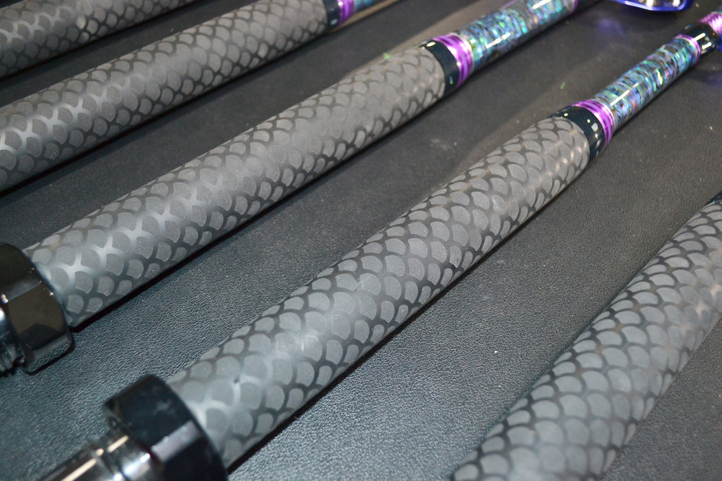 Grander Marlin Tackle Custom Purple Drip Heavy Chair Rod