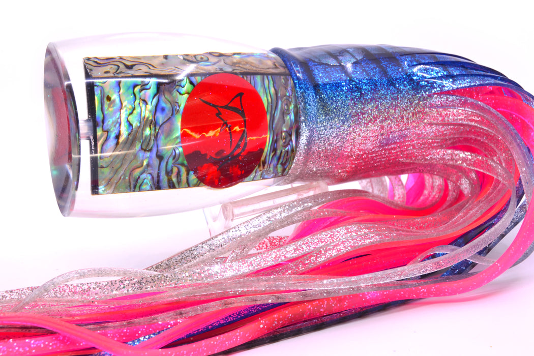 Bonze Lures Paua Shell Red Eyes Hulk 16" 18.5oz Skirted Blue Aurora/Pink
