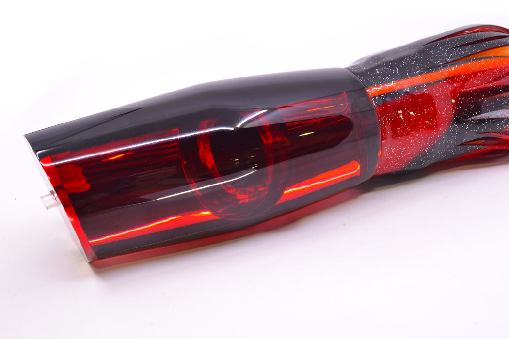 Moyes Lures Red Mirrored Black Back Taxi Eyes Razo Teaser 16" 29oz Skirted Black-Red