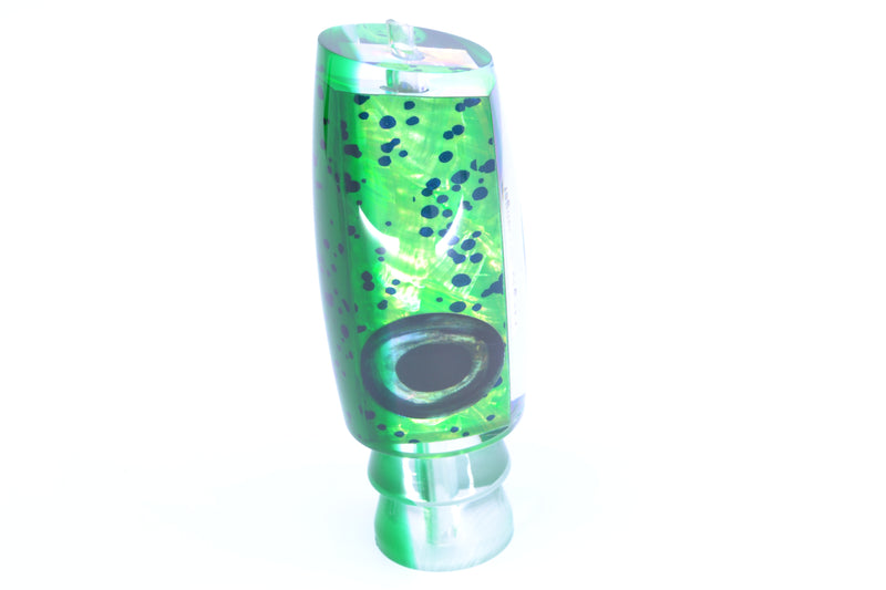 Moyes Lures Mahi MOP Green Back Taxi Eyes Medium Plunger 12" 5oz GZE