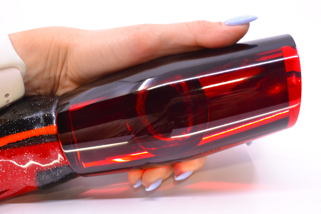 Moyes Lures Red Mirrored Black Back Taxi Eyes Razo Teaser 16" 29oz Skirted Black-Red