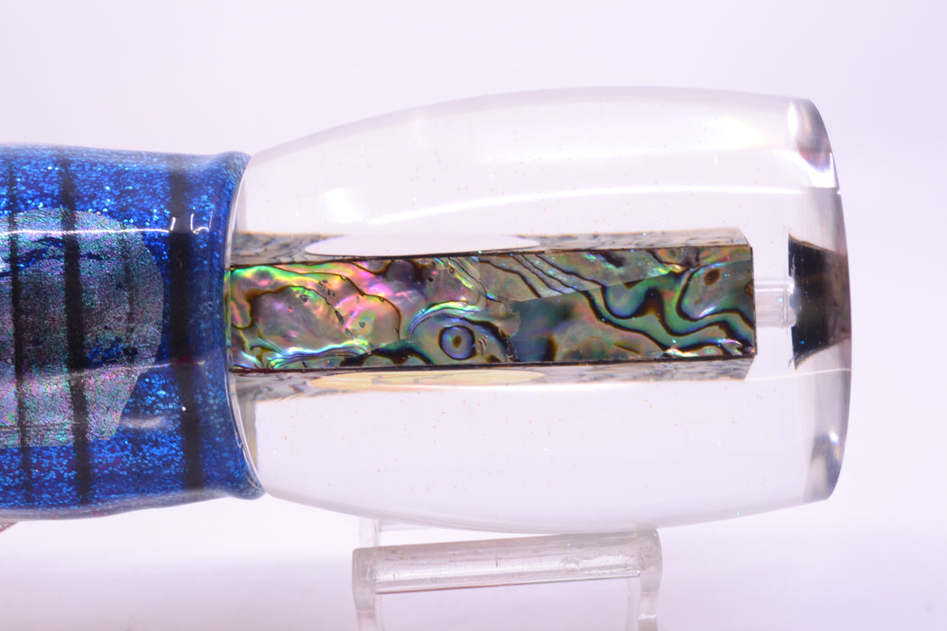 Bonze Lures Paua Shell Red Eyes Hulk 16" 18.5oz Skirted Blue Aurora/Pink