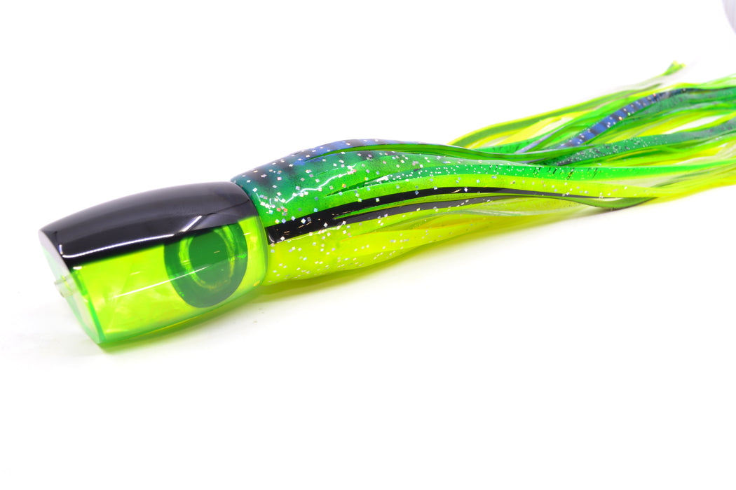 Moyes Lures Chartreuse MOP Black Back Taxi Eyes Boogeyman 12" 7oz Skirted