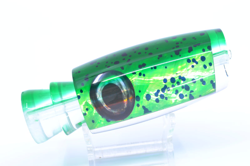 Moyes Lures Mahi MOP Green Back Taxi Eyes Medium Plunger 12" 5oz GZE