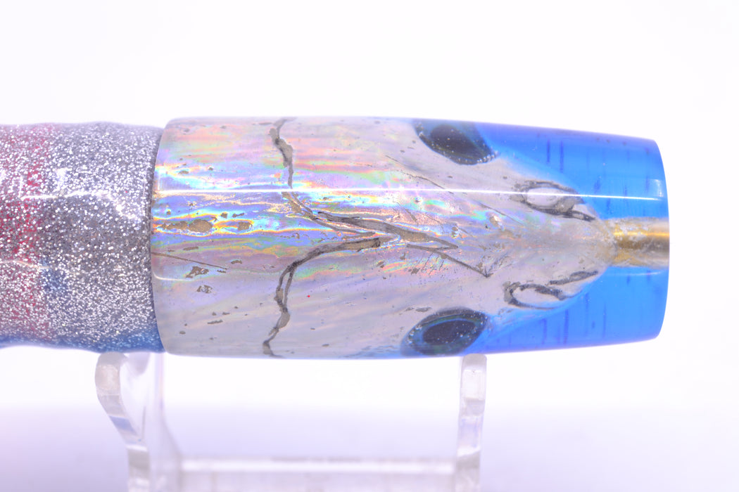Ali'i Kai Lures Silver Fish Head Blue Back Small Hard Head 9" 4.2oz Skirted Blue-Silver GZE