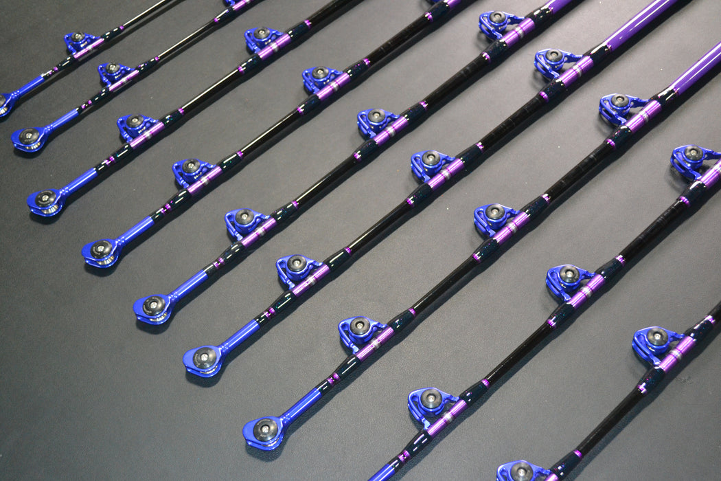 Grander Marlin Tackle Custom Purple Drip Heavy Chair Rod
