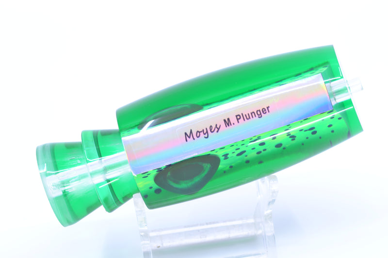 Moyes Lures Mahi MOP Green Back Taxi Eyes Medium Plunger 12" 5oz GZE