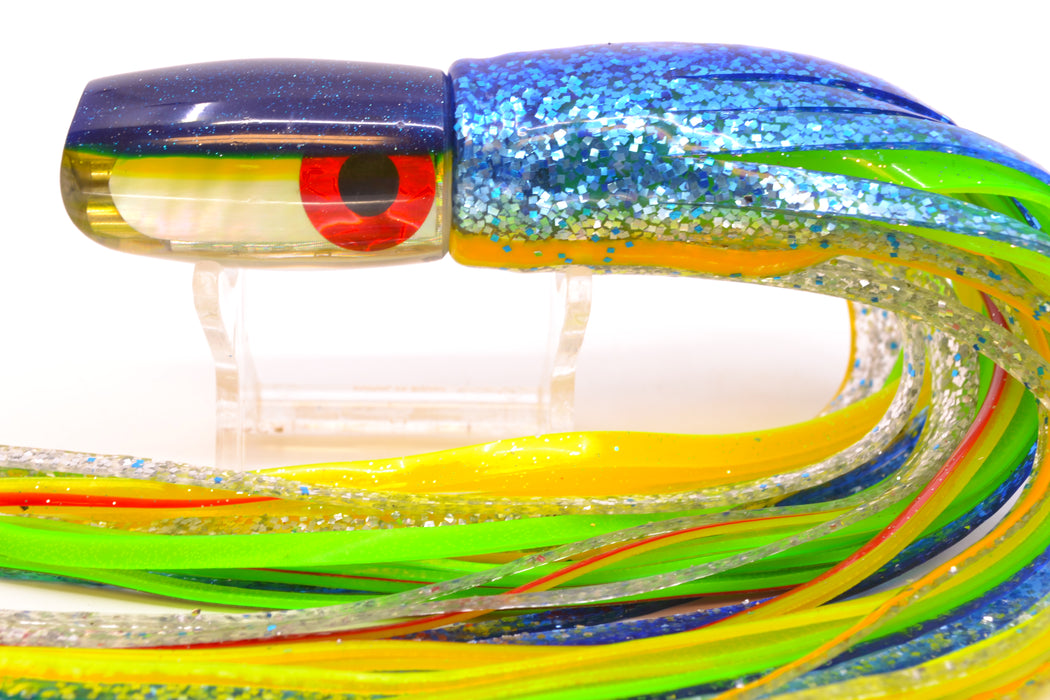 Coggin Lures MOP Blue-Yellow Back 4-Hole Hualalai Tado Scoop 7" 3oz Skirted Blue-Silver