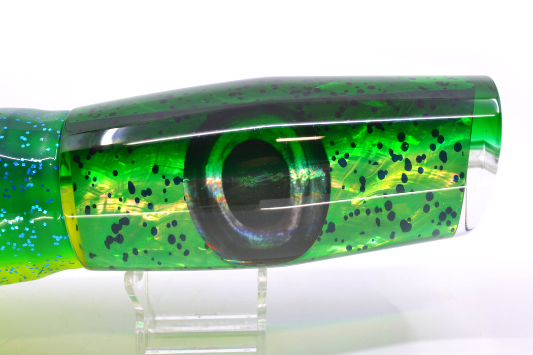 Moyes Lures Mahi Mahi MOP Green Back Taxi Eyes Razo Teaser 16" 29oz Skirted Mahi