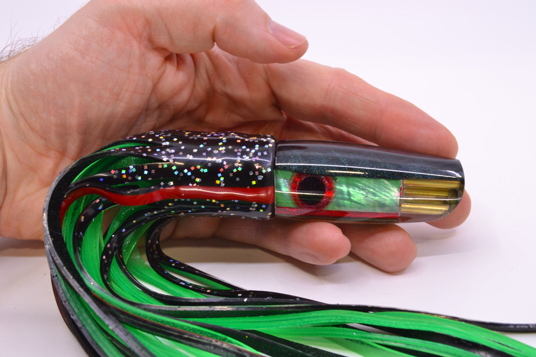 Big Reidee Green MOP Black Back 4-Hole Scoop Face 9" 6oz Skirted Black/Green