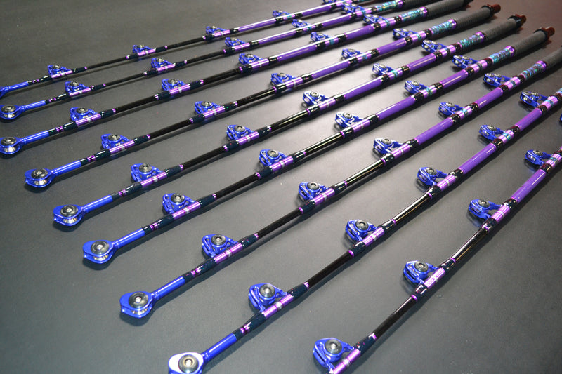 Grander Marlin Tackle Custom Purple Drip Heavy Chair Rod