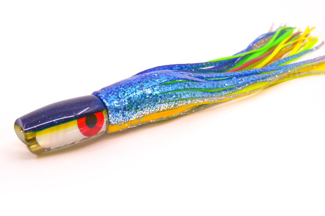 Coggin Lures MOP Blue-Yellow Back 4-Hole Hualalai Tado Scoop 7" 3oz Skirted Blue-Silver