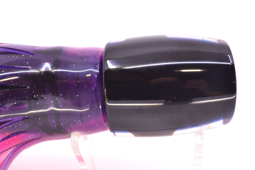 Moyes Lures Pink-Purple Dichro Black Back Taxi Eyes Medium J-Boy 12" 7oz Skirted