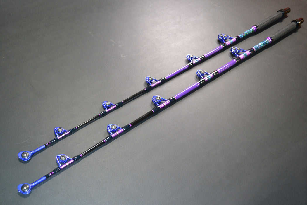 Grander Marlin Tackle Custom Purple Drip Heavy Chair Rod